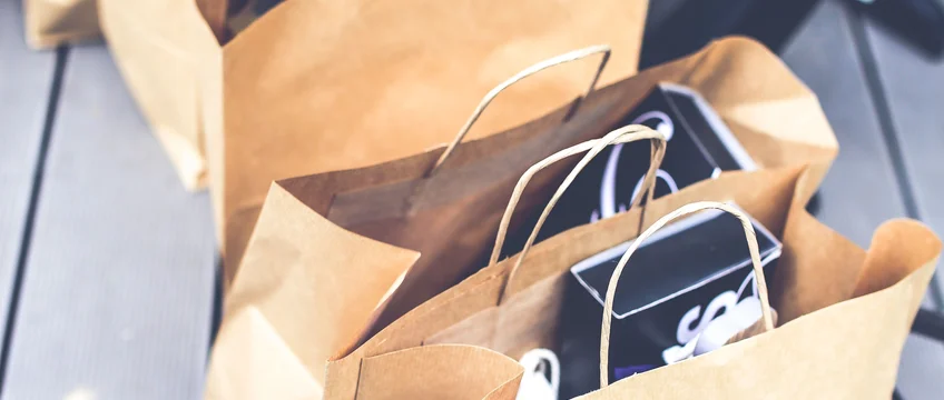Shopping bags packed with Black Friday purchases in South Africa