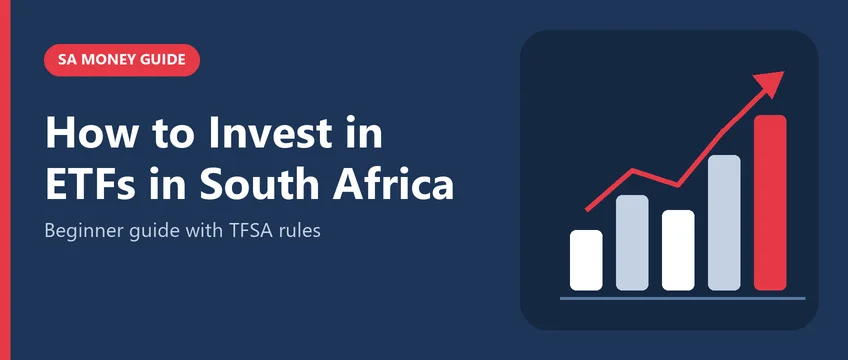 Rising bar chart and trend arrow illustrating ETF investing in South Africa