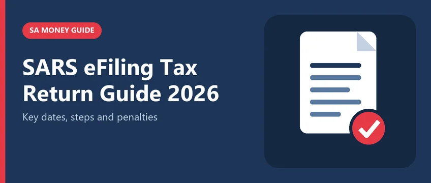 Tax return document with a red tick for the SARS eFiling filing season in South Africa