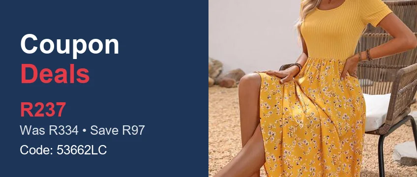 SHEIN Breezaya printed splicing maxi dress, R237 flash sale deal