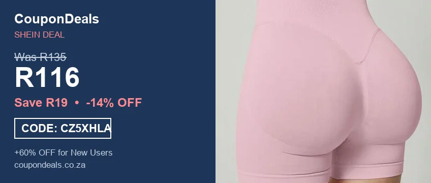 SHEIN high-waisted hip-lift shapewear shorts in blush pink, R116 flash sale deal
