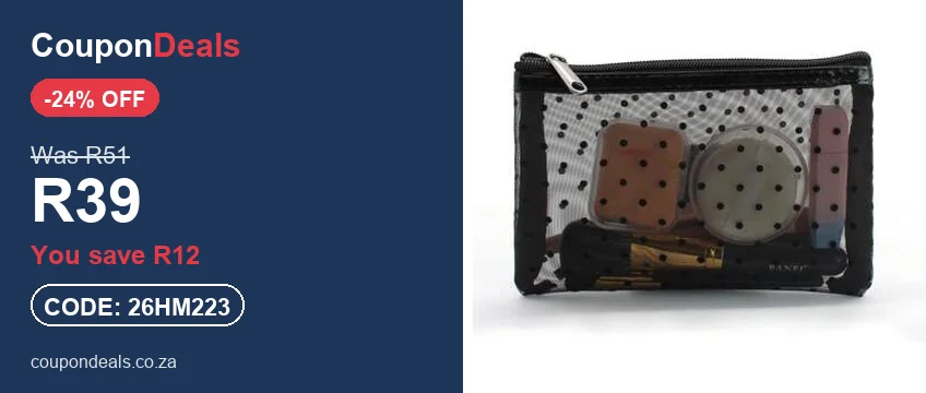 Minimalist mesh cosmetic bag, R39 flash sale deal