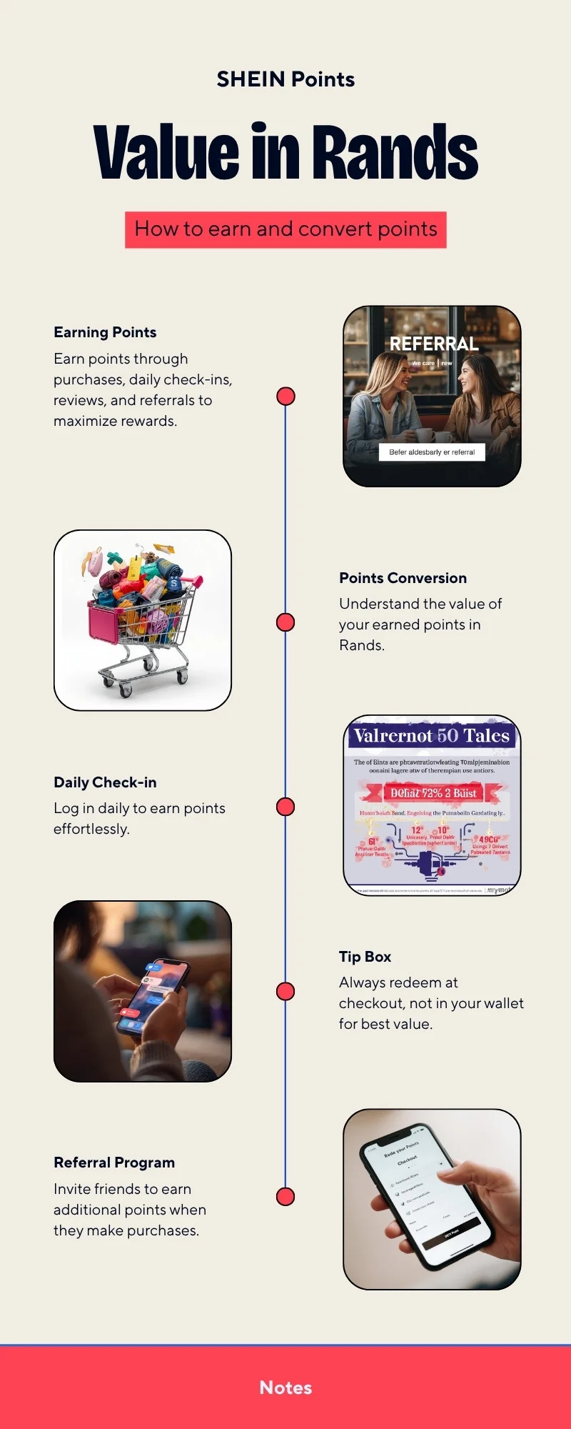 SHEIN Points conversion infographic for South Africa 2026 — how to earn and redeem
