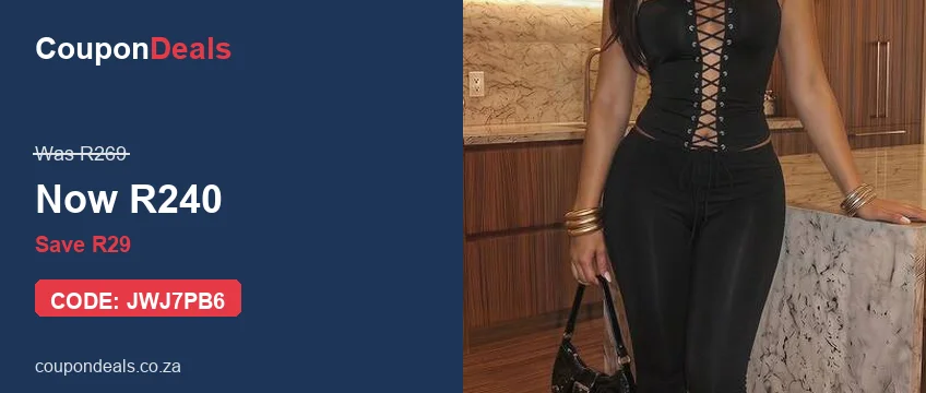 SHEIN Slaydiva black strapless eyelet lace-up corset with capri pants set, R240 flash sale deal