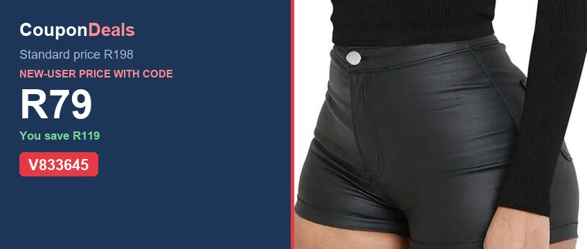 SHEIN solid black casual shorts, R79 new-user price with code