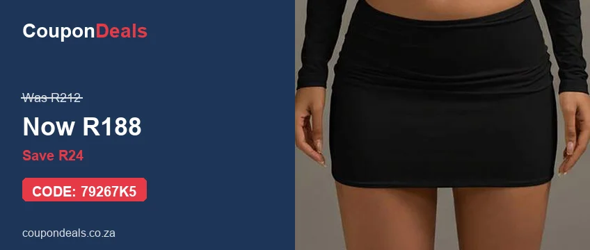 SHEIN XLLAIS black pleated bodycon mini skirt, R188 flash sale deal